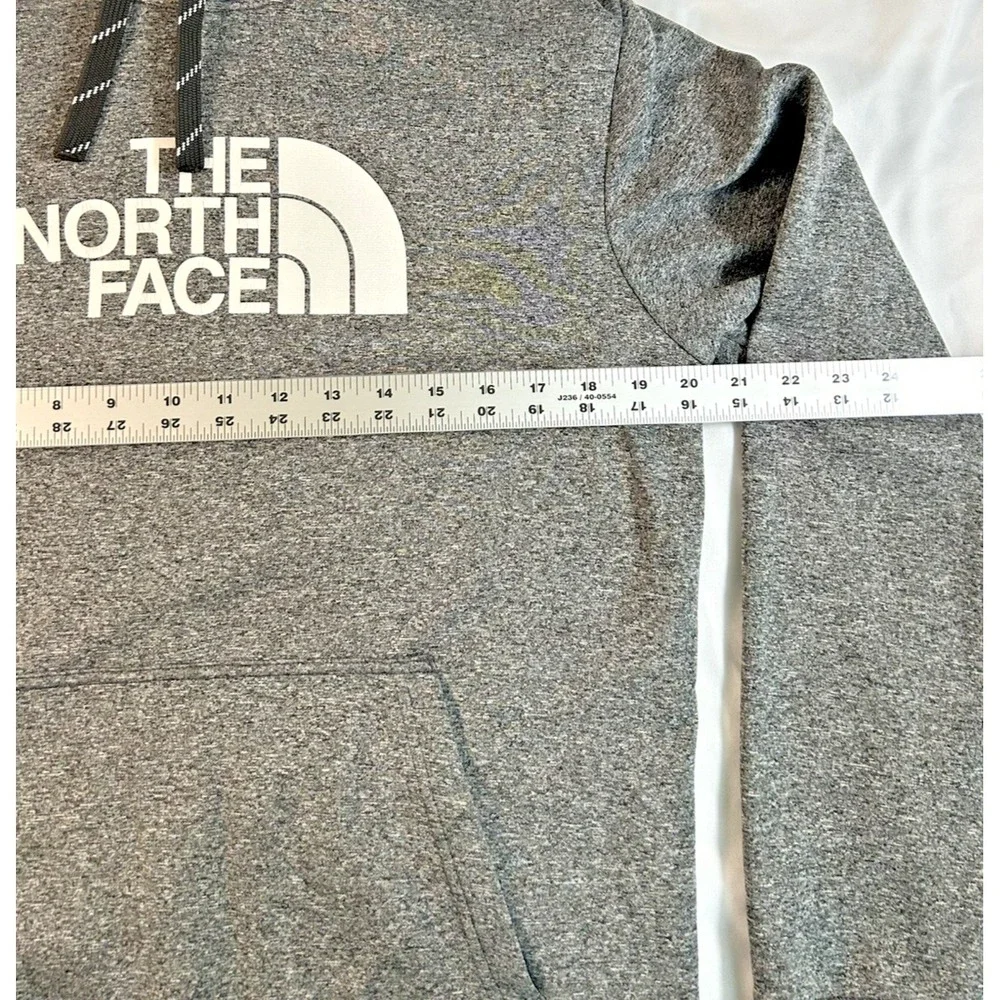 North Face Mens Pullover Hoodie Medium Bold Half Dome White Logo front and back